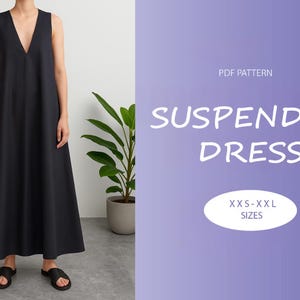 Basic Kleid Schnittmuster | XXS-XXL | Lockeres Sommer-Herbst-Kleid | Einfaches Digitales PDF