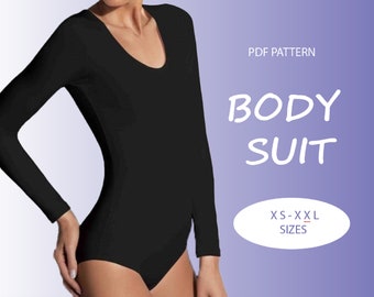 Bodysuit Sewing Pattern | XS-XXL | Instant Download | Easy Digital PDF | Long Sleeve Bodysuit