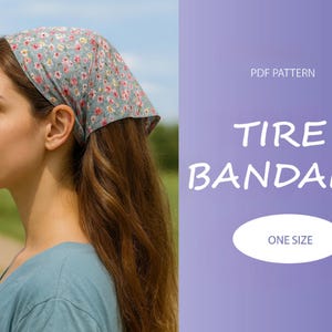 Cottage Core Headscarf Sewing Pattern | Instant Download | Digital PDF | 90's Bandana Elastic Headband | Sewing Accessories | Hat Pattern
