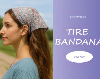 Cottage Core Headscarf Sewing Pattern | Instant Download | Digital PDF | 90's Bandana Elastic Headband | Sewing Accessories | Hat Pattern