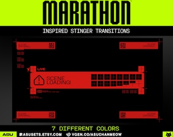 Marathon Stinger-overgang | 7 verschillende kleuren | Digitale cybertransities | Streamovergang