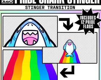 LGBT+ Pride Shark Stinger Transition | Includes 12 Pride Flags | Stream Transition