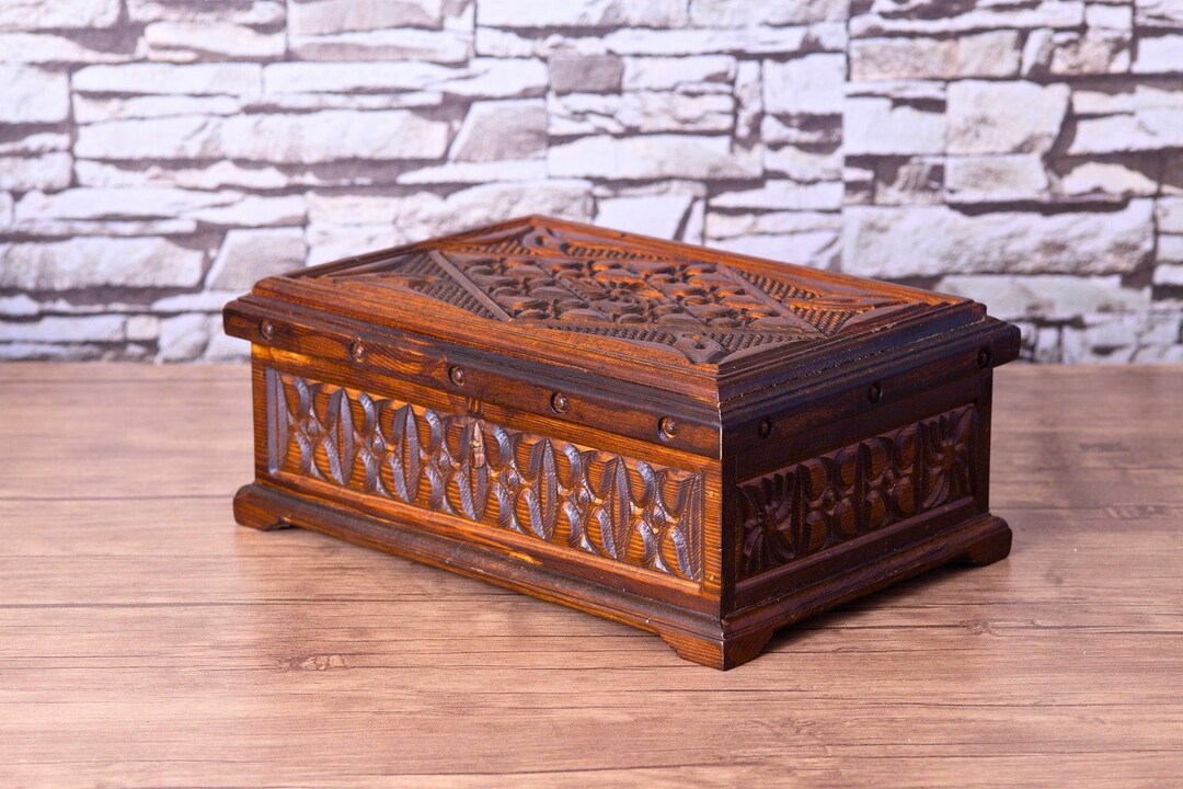 Wooden Secret Jewelry Box Wood Locked Jewelry Chest Handmade Etsy UK