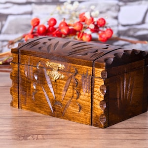 Personalized Wood Treasure Map Chest Box, Size: 2.5