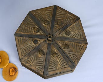 Hand-Carved Pine Sewing Box – Rustic Star Organizer, Craft Tool Storage