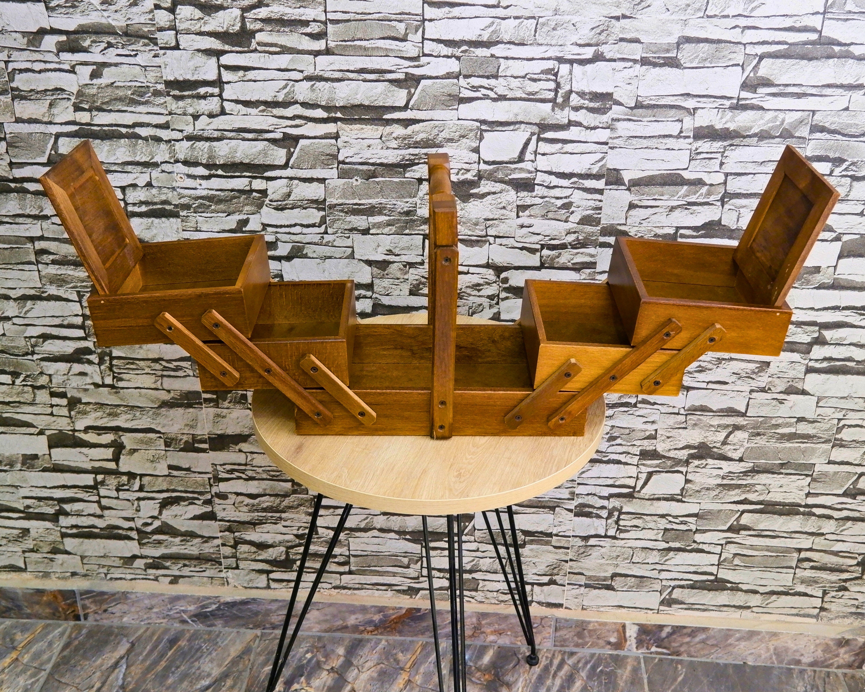 Caja Organizadora Con Tapa Caja De Costura De Madera Accesorios De