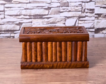 Personalized Walnut Puzzle Box – Handmade Secret Lock Jewelry Box