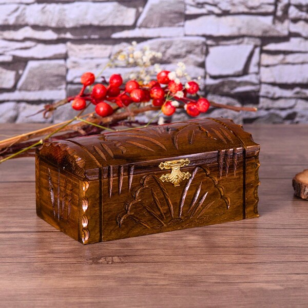 Wood Treasure Chest Etsy