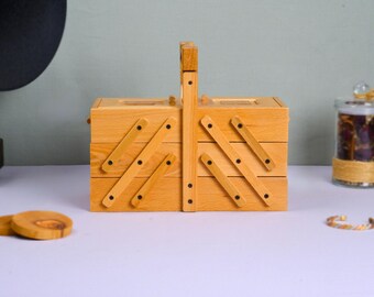 Handmade Beech Wood Tool Box – Rustic Craft Storage Organizer