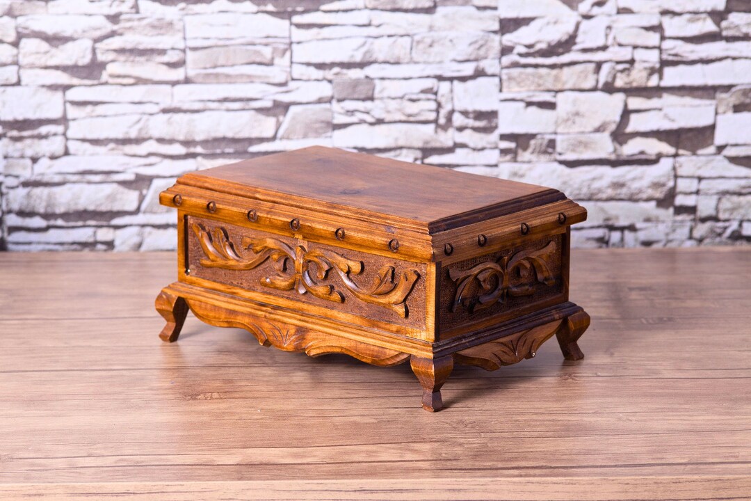 Secret Locked Wooden Jewelry Box, Handmade Puzzle Jewelry Box, Wooden