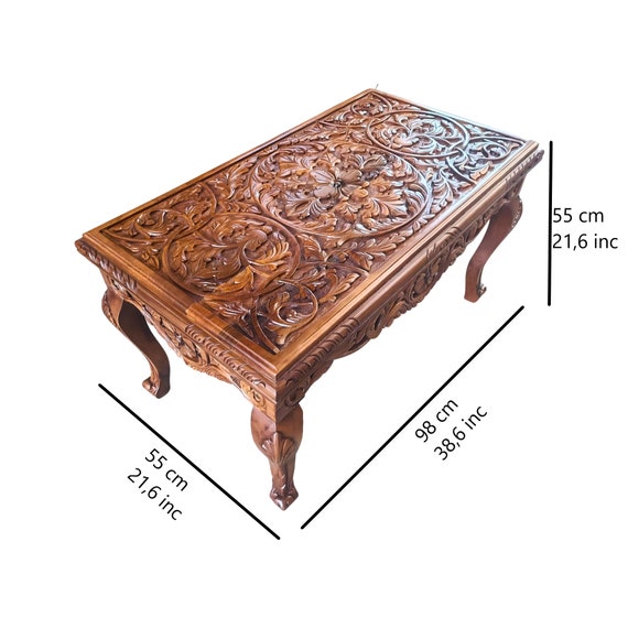 Antique Solid Walnut Coffee Table, Rustic Coffee Table for