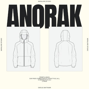 Fashion Streetwear Mockup / Technical Drawing - Anorak