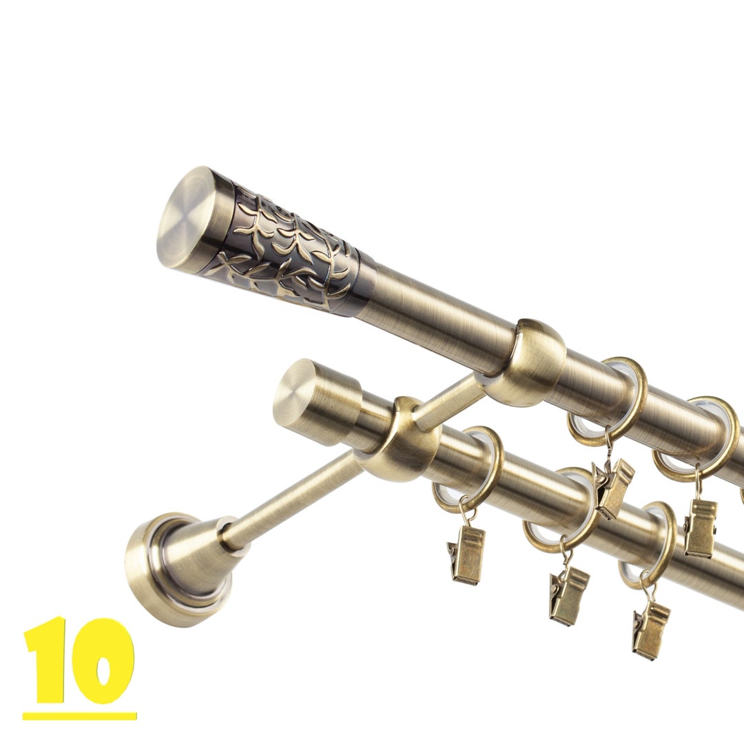 Double Curtain Rod Holder Wrought Room Rail Holder Window Etsy