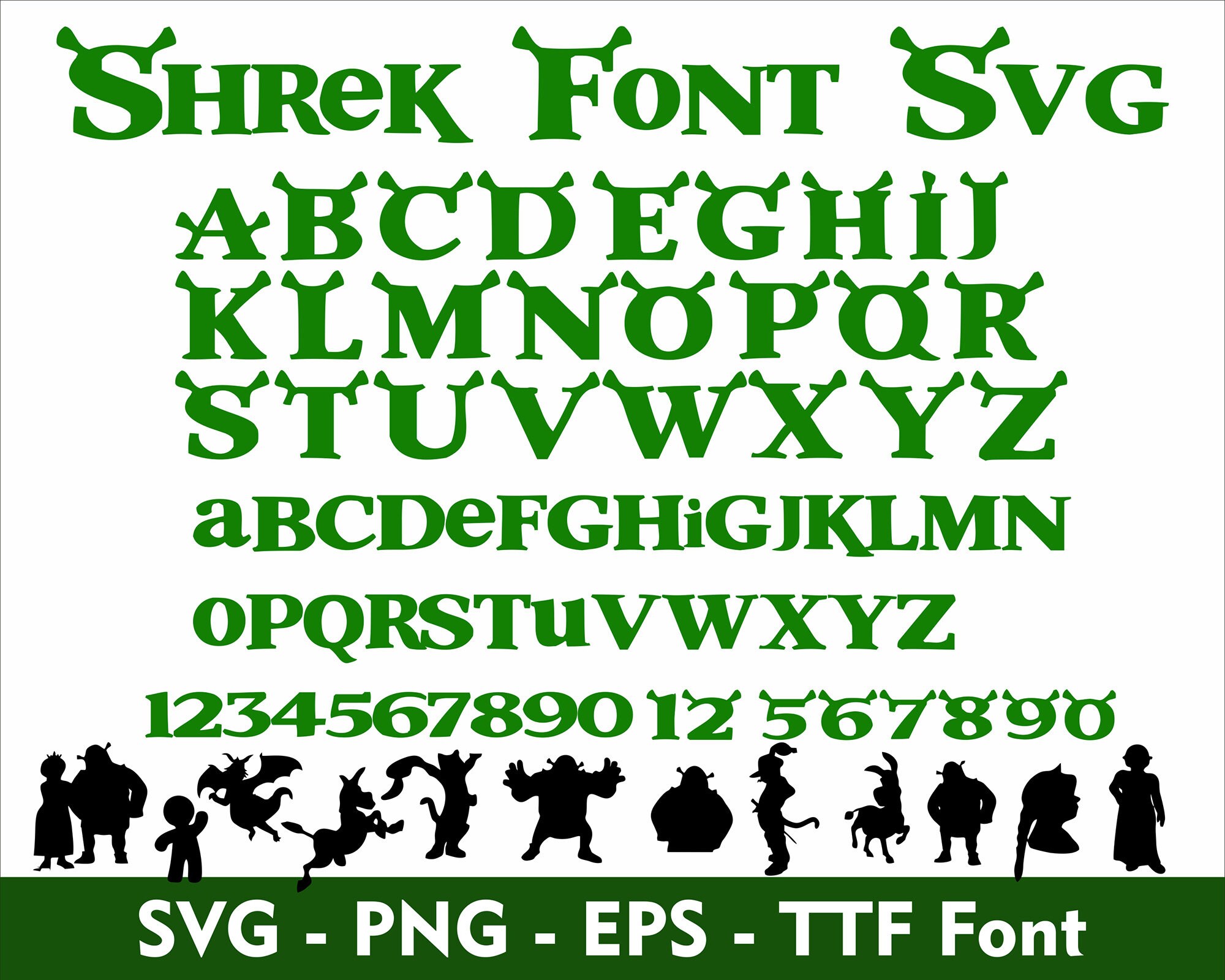 Shrek Font Png Shrek Alphabet Shrek Letters Shrek Clipart 