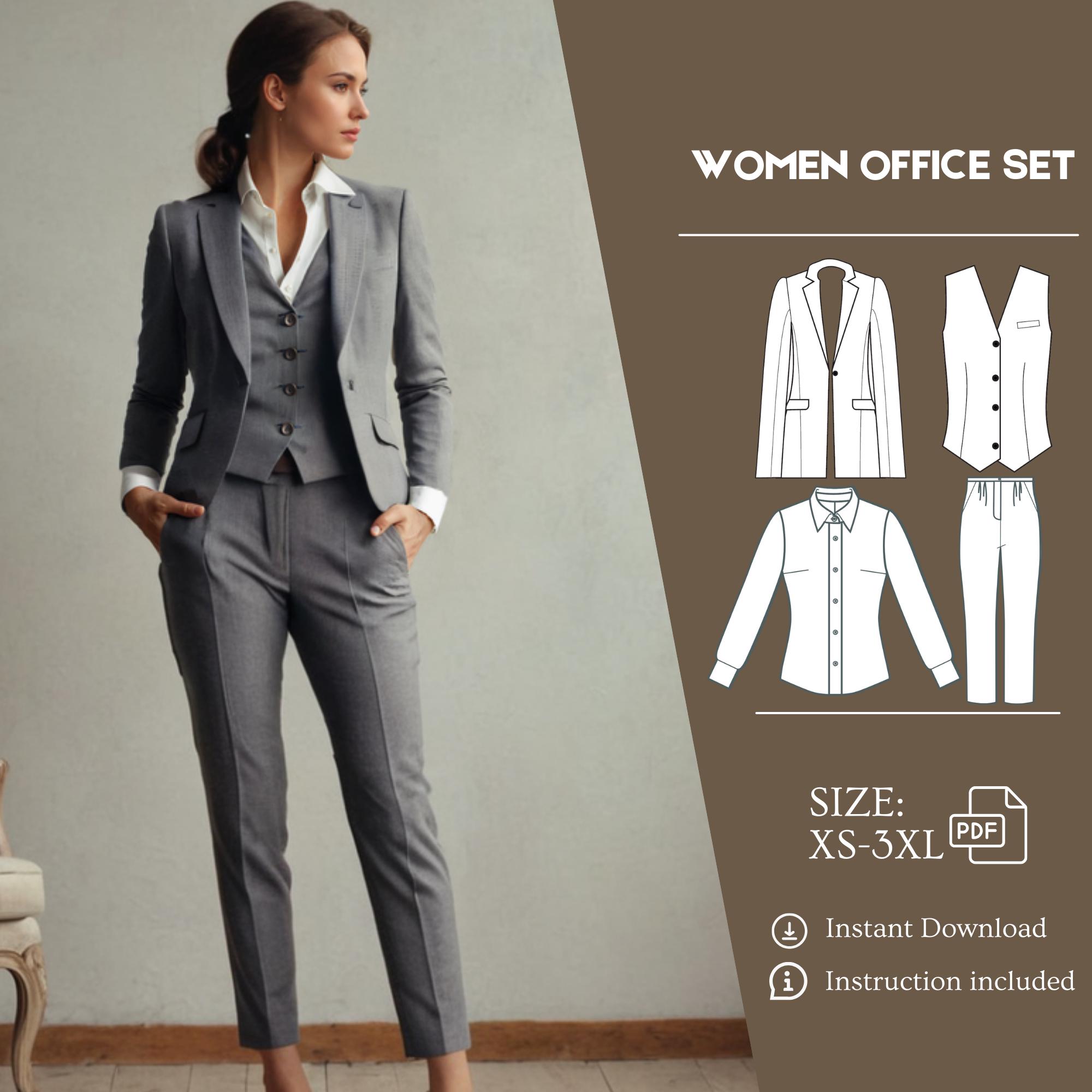 knee length dresses for ladies Vintage 1930s Pattern – Women's Three-piece Suit main image 1
