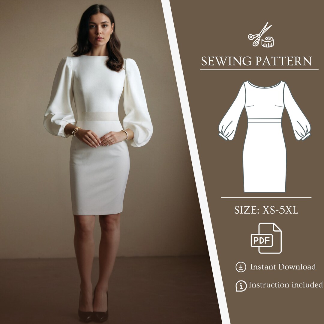 Formal Dress Sewing Pattern, Bridesmaid Dress Pattern PDF, Women Easy ...