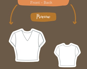 Crop Top Sewing Pattern Women V Neck Summer Top Sewing Pattern Beginner Frienldy Simple Top Pattern Short Sleeve Top Shirt