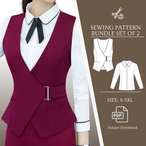 Vest PDF Sewing Pattern Women's Vest Top Pattern Wrap Top Etsy