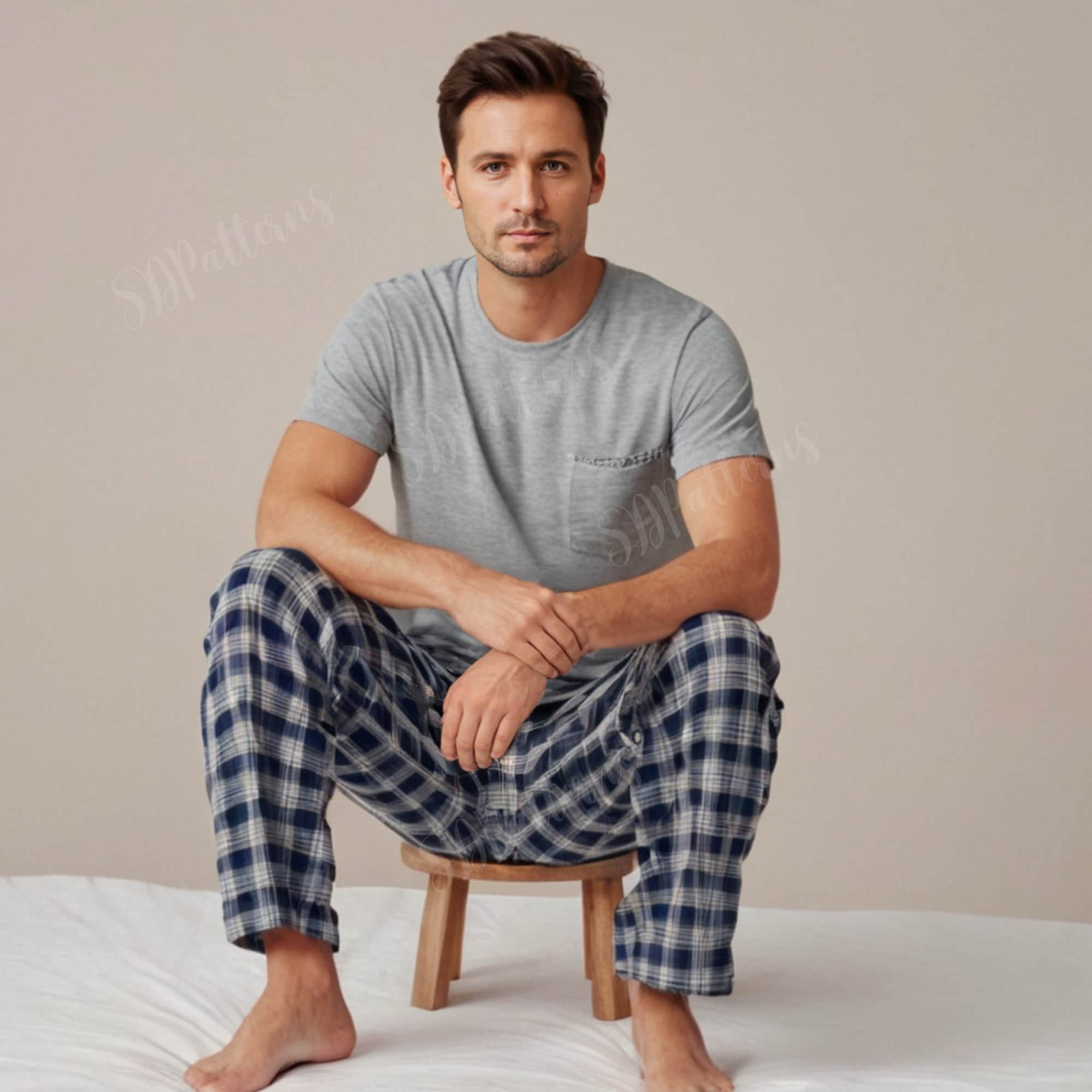 Sewing Pattern Bundle Men Pajama Pants and T-shirt, Pajama Pattern ...