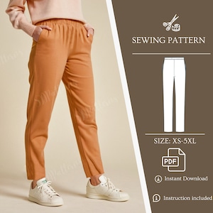 Women Pants Sewing Pattern Trousers Easy Sewing Pattern PDF Pants Pattern