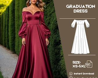 Bischof Ärmel Off Shoulder Kleid Schnittmuster Herzbeck, Spitzenärmel (PDF)