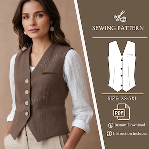 Women's Vest PDF Sewing Pattern Cropped Vest Pattern PDF Crop Top Pattern