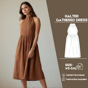 Brown Collared Dress - Etsy
