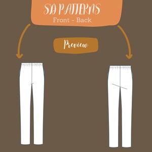 Men's Linen Pants Pockets Elastic Waist Sewing Pattern PDF Men's Pants ...