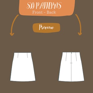 Gonna da cucito a vita alta in lino da donna con cerniera posteriore PDF modello facile per principianti