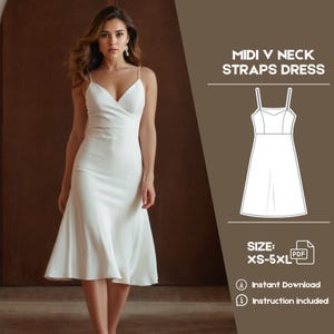 Women Dress Sewing Pattern | Straps Dress Pattern | Bridesmaid Dress PDF Pattern | Formal Summer Dress Sewing Pattern | Beginner Patterns