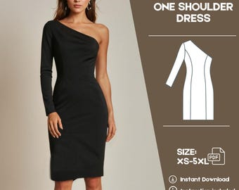 one shoulder dress pattern mccalls McCall's 6240 Misses' Dresses In 2 Lengths