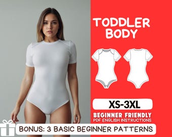 O Neck Bodysuit Pattern, Women Bodysuit Sewing Pattern, Ballerina Crop Top Body Pattern, Easy Short Sleeve Bodysuit Pattern, Button Bodysuit