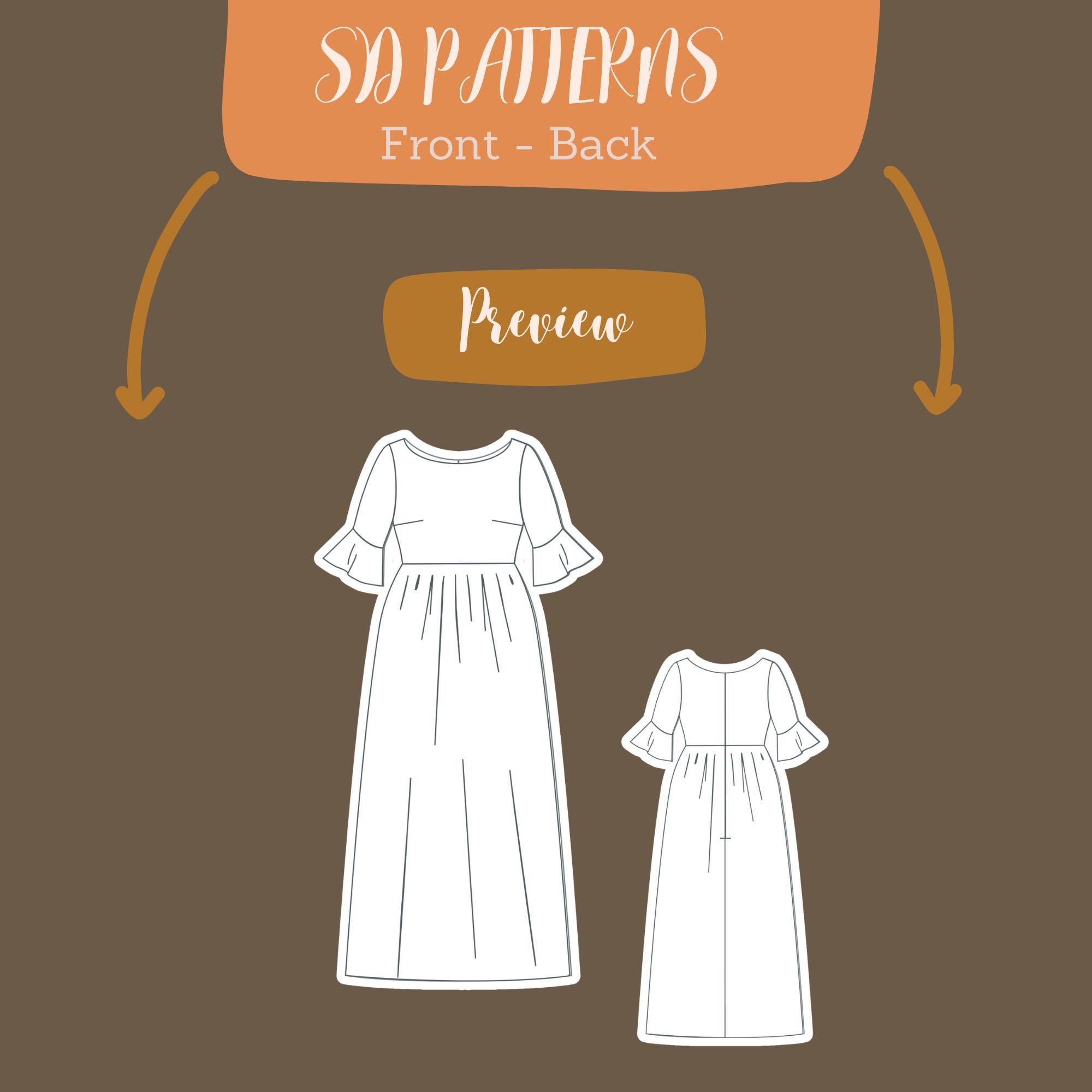 Linen Maxi Dress Sewing Pattern, Boho Loose Fit Dress, Women's Summer Dress,  PDF Pattern, A-line Dress Pattern, Ruffle Sleeve - Etsy