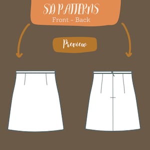 Plaid Skirt PDF Pattern A Line Skirt Pattern, PDF Printable Sewing ...