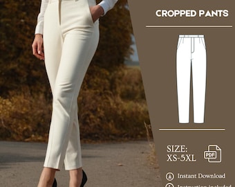 Women Sewing Pattern, Women Sewing Pattern, Wool Pants, PDF Pattern, XS - 5XL US Size, Packets Pants
