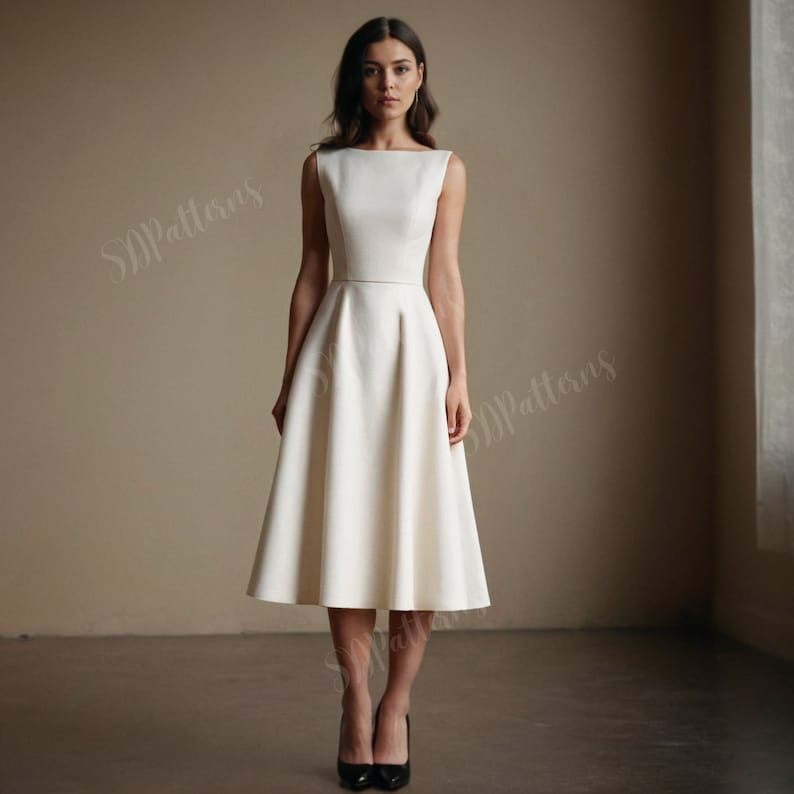 Sleeveless O-Neck Sewing Pattern Dress, Easy Dress PDF Pattern , A-Line Women Dress XS 5XL image 3