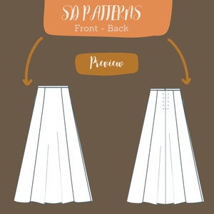 Sewing Skirt Pattern, High Waist A Line Mini Skirt, Zipper Back ...
