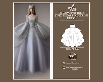 Wedding Dress Sew, Ball gown, corset wedding dress, Sleeveless dress, Spaghetti dress, Evening dress