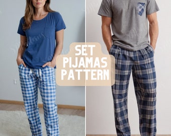 Pajama Set Pattern, Pdf Pattern Download, Pjs Sewing Pattern, Pj Sewing Pattern, Easy Bundle Sewing Pattern