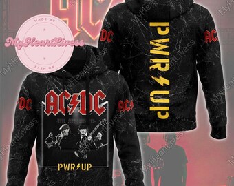 Acdc Pwr Up World Tour 2024 Hoodie, Acdc Rock Band Zip Hoodie, Acdc Fan Shirt, Acdc Band Tour 2024 Shirt, Acdc Sweatshirt Men