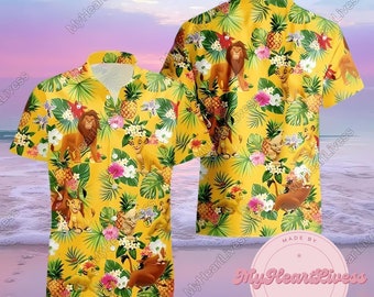 Lion Hawaiian Shirt, Funny Lion Shirt, Button Up Shirt, Lion Movie Shirt, Hawaiian Shirt For Men And Women