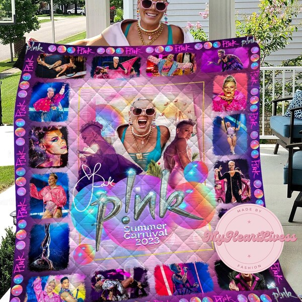 Pink Summer Carnival Quilt, Pink Singer Tour, P!Nk Summer Carnival 2023, Modern Quilt, Music Tour 2023 Quilt, Music Quilt Pattern