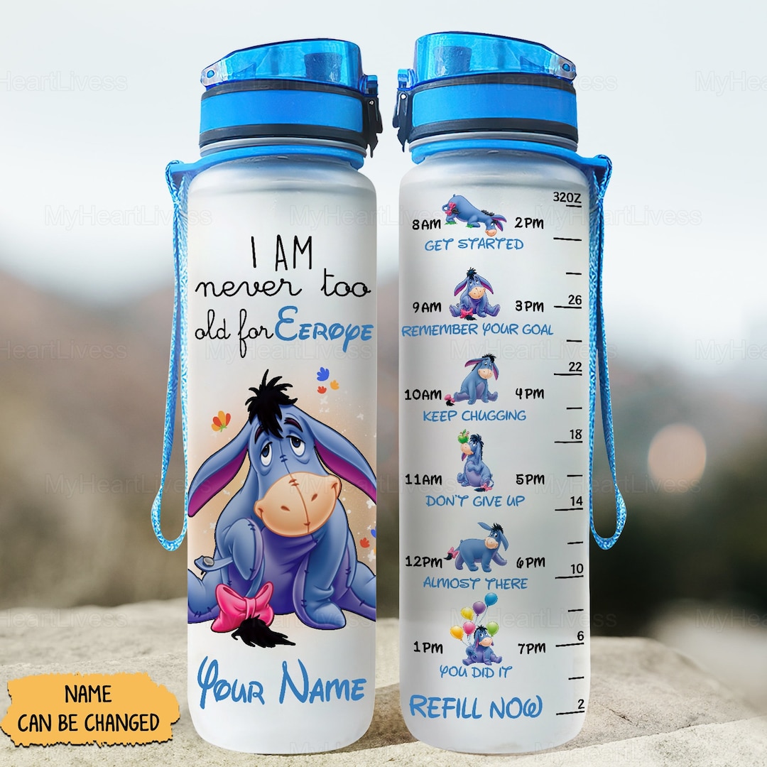 Eeyore Water Bottle Eeyore Lovers Gift Disney Water Tracker Etsy