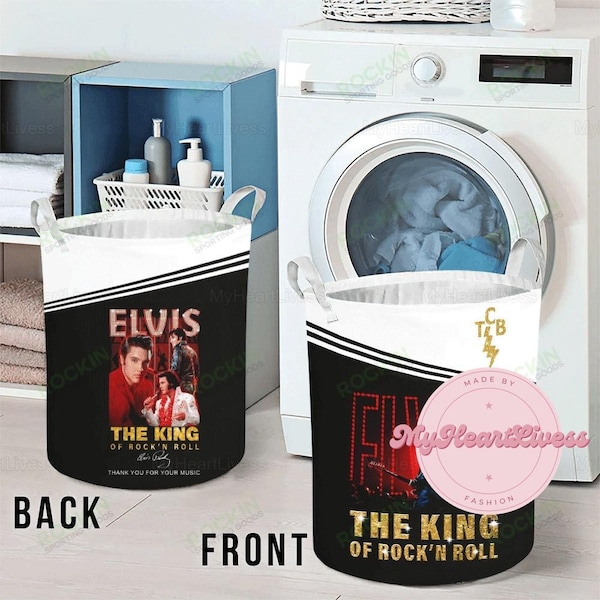 Elvis Presley Laundry Basket, Elvis Basket, Laundry Hamper, King Of Rock N Roll, Elvis Clothes Basket, Music Decor Home
