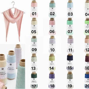 25g Rico Creative Make It Blümchen Pailletten Beilaufgarn zum Mitstricken Mithäkeln GP 131,60 Euro/1kg