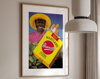 Maryland Brunette Cigarette Print, Vintage Cigarette Advertisement Poster, Unique Tobacco Advertising, Printable Retro Home Decor