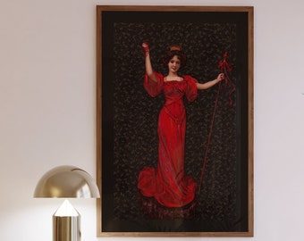 Vintage 1900s Burlesque Girl Digital Poster: Add Glamour to Your Space with This Stunning Artwork!