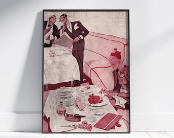 La Vie Parisienne Print: Vintage fransk jugendillustration (digital nedladdning)