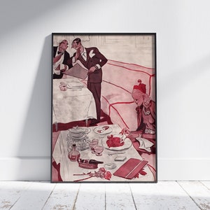 Impressão La Vie Parisienne, ilustração de arte francesa vintage, pôster Art Nouveau, decoração de casa Belle Epoque, arte de parede para impressão