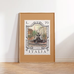 Milano City Print, Italien Reise Poster, Retro bunte Stadt, italienische Wandkunst, druckbare Vintage Wohnkultur